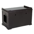 thumbnail image 6 of Pawhut 37.5" Wooden Covered Cat Litter Box End Table Hideaway Cabinet with Storage, Espresso Brown, 6 of 10