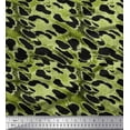 thumbnail image 1 of Soimoi Green Japan Crepe Satin Fabric Leopard Animal Skin Print Fabric by the Yard 42 Inch Wide, 1 of 3