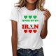 thumbnail image 2 of Tops de Cuello Alto para las Mujeres Amante Impreso Camiseta de Manga Corta, Uso Diario Casual, 95% Poliéster 5% Spandex, Tops de Cuello Redondo para las Mujeres, 2 of 5