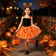 thumbnail image 7 of Otqutp 4 Piece Girls Pumpkin Set Suspender Tulle Dress with Headband Striped Socks Candy Bag Toddler Cute Halloween Clothes, 7 of 7