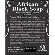 Herboganic Raw African Black Soap Bar - 100% Pure and Organic Natural Black African Soap, 6 oz