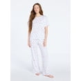thumbnail image 3 of Joyspun Women's Dreamy Soft Collection Short Sleeve Sleep Top and Open Leg Pants Pajama Set, 2-Piece, Sizes XS-3X, 3 of 5