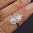 thumbnail image 4 of Cora Jewellery 1.5 CT Marquise Moissanite Halo Engagement Ring For Women, 10K White Gold, 4 of 6