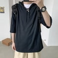 thumbnail image 5 of Mens Summer Fashion Baggy Short Sleeve Hooded T-Shirt Solid Color Hip Hop Tees, 5 of 11