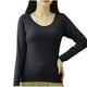 thumbnail image 4 of Pijama de manga larga para mujer, ropa de casa de color con almohadillas para el pecho, camiseta de manga larga, cómoda base para uso externo, pijama de modal de cuello redondo para mujer., 4 of 5