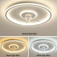 thumbnail image 3 of Ceiling Fans with Lights and Remote, 19.6 Inch Modern Round Ceiling Fan Light with 6 Speeds 3000K–6000K Dimmable LED for Bedroom Kitchen, 3 of 7
