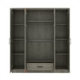 thumbnail image 6 of 4-Door Wardrobe with 1 Drawer, Functional Storage Cabinet with 8 Shelves, Portable Free-Standing Wardrobe Clothing Organizer for Living Room and Bedroom, 6 of 8
