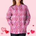 thumbnail image 3 of Valentines Day Scrub Jackets for Women Snap Front Casual Long Sleeve Holiday Scrubs Top Valentine Love Printed Nurse Uniforms Workwear, 3 of 3