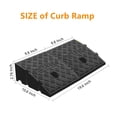 thumbnail image 3 of Car Slope Pad Rubber Car Curb Ramps Portable Lightweight Threshold Ramp Set Heavy Duty Loading（Black） 2PC, Black, 3 of 8