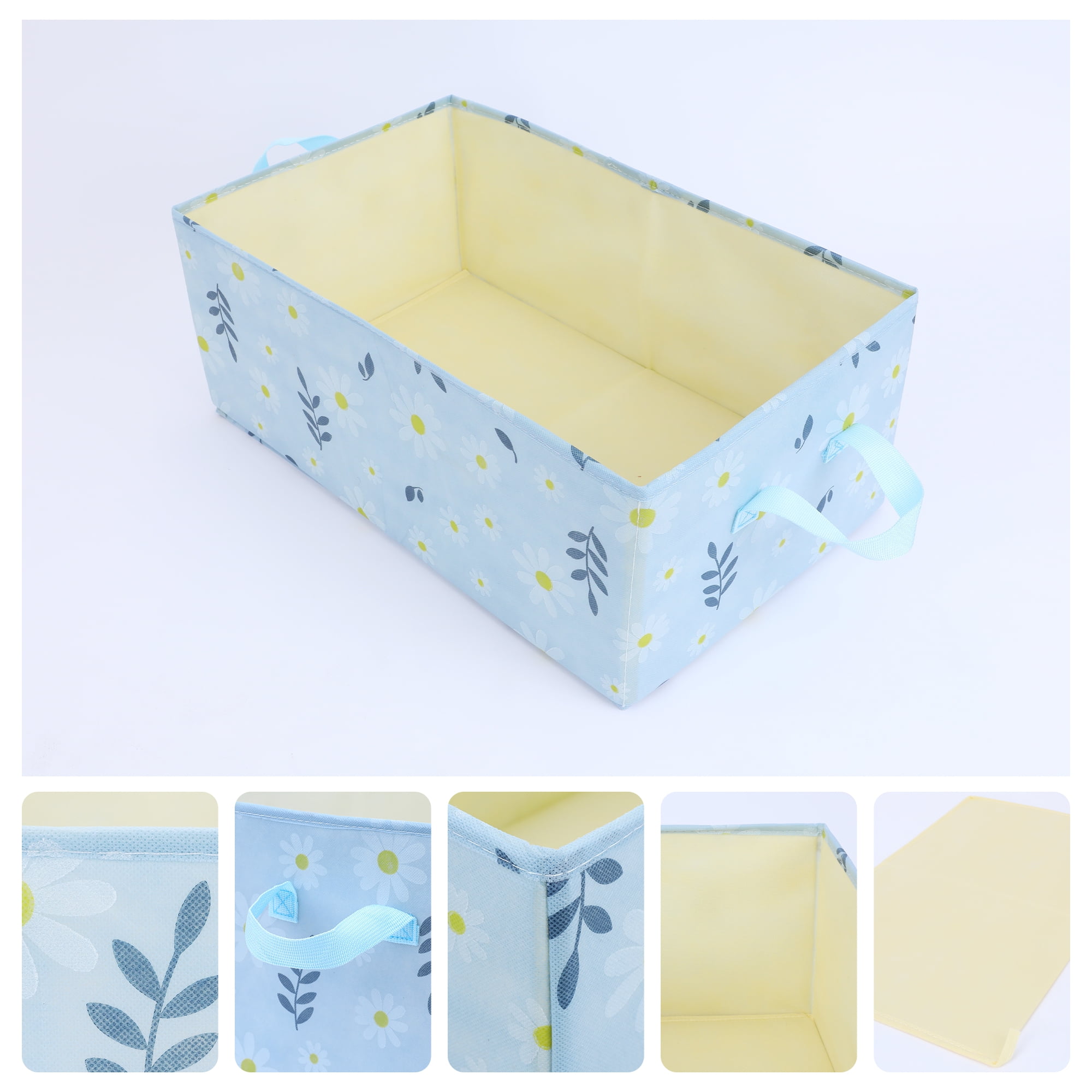 Unique Bargains Fabric Storage Cube Storage Bin Storage Basket Blue 19.5*12*8in