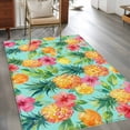 thumbnail image 2 of Turquoise Summer Pineapple Area Rugs 3'x5', Washable Small Throw Rugs for Living Room Bedroom, Tropical Lemon Fruits Leaves Indoor Outdoor Rug Non-Slip Low Pile Carpet Runner Reversible Floor Mats, 2 of 8