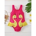 thumbnail image 2 of Coduop Toddler Baby One Piece Rashguard Swimsuit Swan Print Summer Bikini Bathing Suit Swimwear, 2 of 7