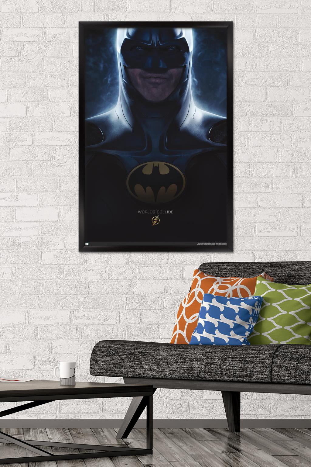 DC Comics Movie The Flash - Batman One Sheet Wall Poster, 22.375" x 34" Framed