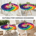 thumbnail image 7 of Colorful Tie Dye Pattern Round Fitted Tablecloth with Elastic Edge,Dining Table Cover Waterproof,Outdoor Round Tablecloth for Camping,Dining,Indoor and Outdoor, 7 of 7
