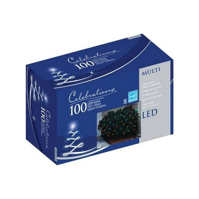 Célébrations 40807-71 4 x 6 Pi. 100 Lumières de Filet Menées Multicolores