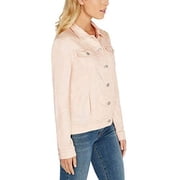 Buffalo David Bitton Womens Knit Denim Jacket (Light Pink, Medium)