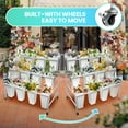 thumbnail image 6 of 3 Tier Metal Flower Display Stand with 12pcs Plastic Buckets for Fresh Flowers Heavy Duty Garden Cart Moving Flower Bucket Stand with Wheels, 6 of 8
