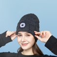 thumbnail image 1 of Gorro de lana Cola Gorro con luz LED recargable por USB Gris oscuro, 1 of 5