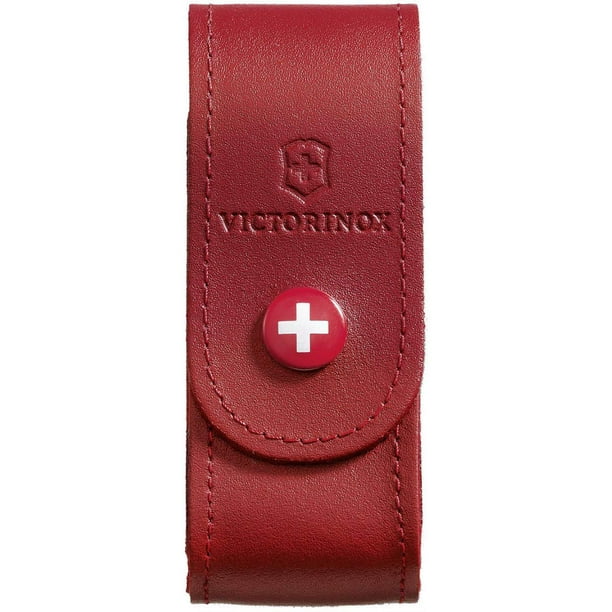 Funda de piel para navajas de bolsillo Swiss Army Victorinox, color rojo