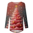 thumbnail image 3 of Craaazy Christmas Gifts For Women Xmas Tree Graphic Shirts Loose Long Sleeve Tunic Long Tops Gifts, 3 of 5