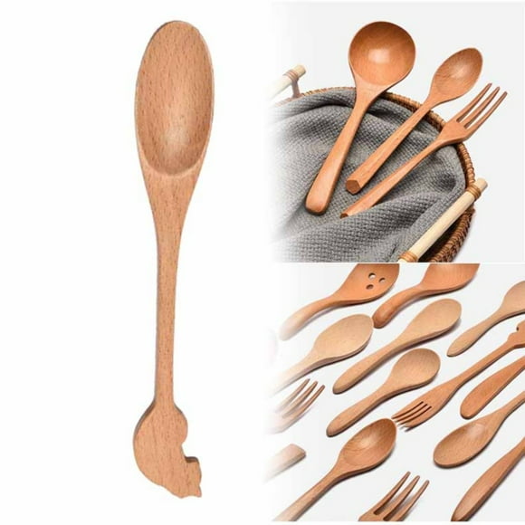Clearance Items,npkgvia Dinnerware,Kitchen Essentials,Wooden Spoons For Eating Wooden Spoons For Tea Wooden Teaspoons For Stirring Coffee Schima Wood Table Spoons For Cooking Small Ser,Cutlery