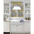 thumbnail image 3 of Yellow Gray Floral Swag Curtains for Living Room/Bedroom Windows, Farmhouse Retro Abstract Flowers Art Kitchen Curtains and Valances Set 36 Inch Length, Light Filtering Swags Valance Curtain Panels, 3 of 5