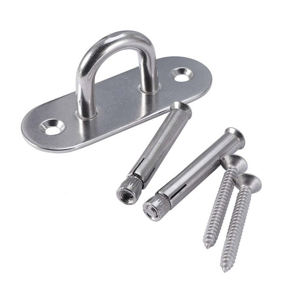 Myenne Wall Mount Suspension Ceiling Anchor Suspension Trainer Bracket for Suspension Straps Gymnastic Rings Yoga Swings & Hammock Resistance Band Battle Rope(Oval Door Buckle Silver)