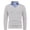 White, variant on Men's V Neck Cable Knit Sweater with Faux Shirt Collar Long Sleeve Pullover Top