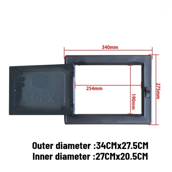 1PCS 275x340mm Chimney Access Door for Fireplace Firewood Ash Dump Wood Stove Door Replacement Vertical / Horizontal Furnace