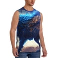 thumbnail image 2 of Balery Moonlit Blue Wolf Camisetas sin mangas para hombre, absorbe la humedad y protege contra el mal olor.-3X-Large, 2 of 7