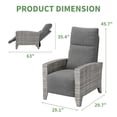 thumbnail image 2 of Fauteuil Inclinable de Patio Réglable à 150° - Chaise Longue d'Extérieur en Osier Rotin avec Table d'Appoint Relevable Prolongée, Coussin Amovible, Résistant aux Intempéries, pour Jardin, Piscine, Terrasse, 2 of 8