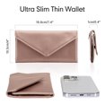thumbnail image 4 of HAWEE Envelope Wallets for Women Leather Credit Card Holder with RFID Blocking,2 ID Window, Zip Coin Pocket, Rose Gold, 4 of 7