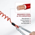 thumbnail image 4 of Cable de remolque de ruptura Uxcell, correas de seguridad para freno de remolque de acero inoxidable con cables enrollados rojos 4 ft x 0.59", 4 of 7