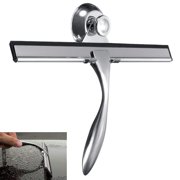 Window Squeegee, Shower Squeegee, Stainless Steel Squeegee With Suction Cup Hooks Holder, All-purpose Squeegee Compatible With Bathroom/ Kitchen/ Car