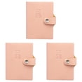 thumbnail image 2 of Leather-Look Notebook, Oimcto Pocket-Sized Journal, Softcover with Button, & Lightweight for Class Notes, Daily Records, Great Gift, Pink, 3 Pcs, 2 of 5