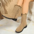 thumbnail image 4 of Wensltd Suede Boots for Women Wide Calf Retro Style Non-Slip Sole Everyday Wear Flat Booties, 4 of 9