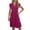 Hot Pink, variant on ClodeEU Women Summer Bohemian V Neck Cap Sleeveless Midi Dress,Flowy Tiered Dress with Pockets Navy,Womens Plus XL