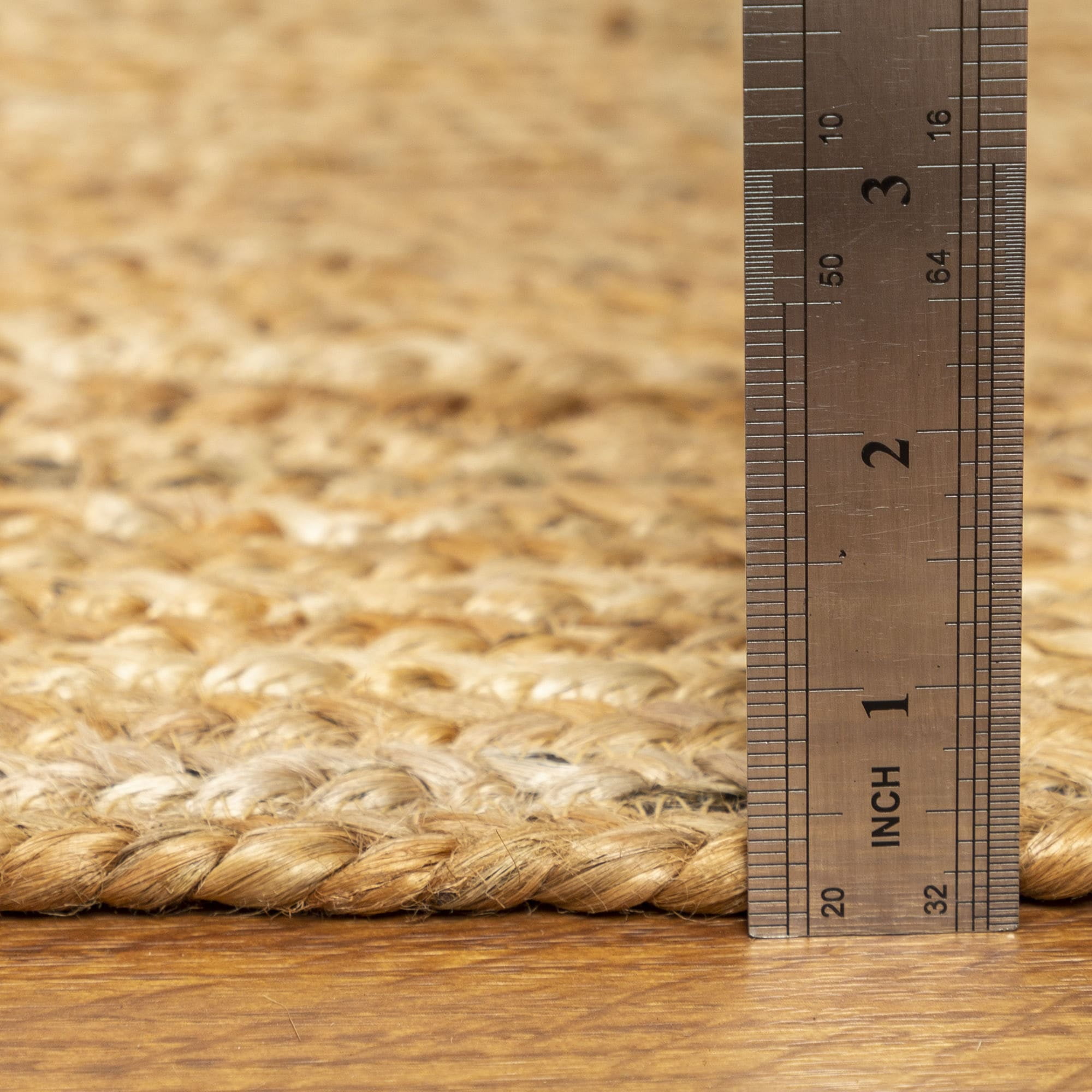 Natural Braided Jute Area Rug Handwoven Natural 3' X 5'