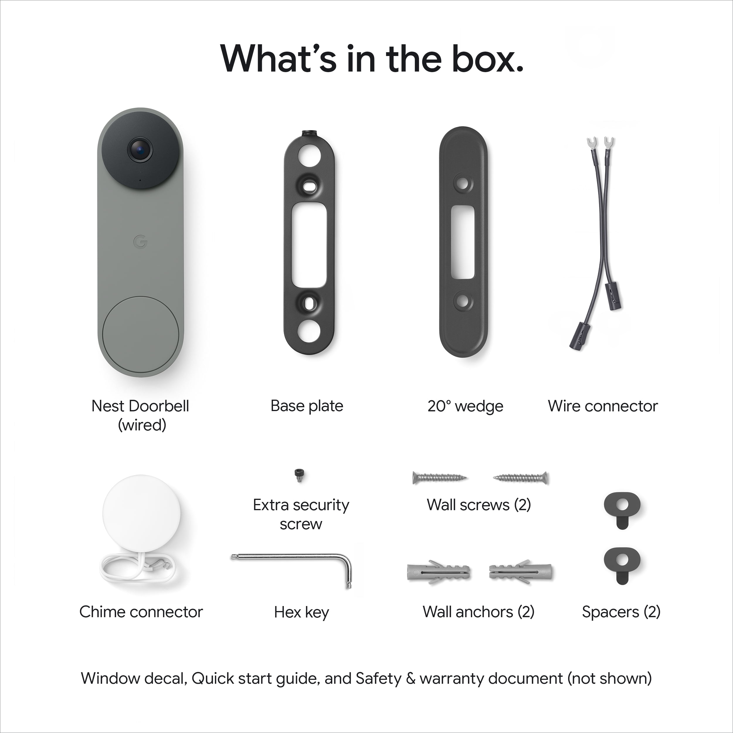 Google Nest Doorbell (Wired, 3rd Gen) - Video Doorbell Camera with 2K Video - Works with Google Home - With Gemini - Hazel