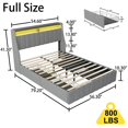 thumbnail image 2 of YDSM Full Size Bed Frame with LED, 4 Under-bed Portable Storage Drawers, Wings Headboard Design, Light Grey, 2 of 6