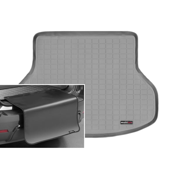 WeatherTech Cargo Trunk Liner with Bumper Protector compatible with 2001-2007 Toyota Highlander - Behind 2nd Row w/ Bumper Protector, Grey