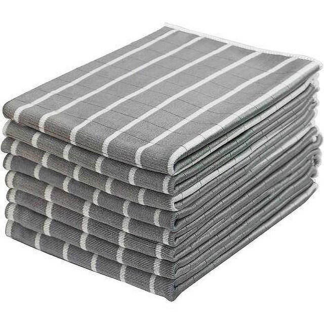 Juego de 8 paños de cocina de microfibra de bambú - Paño de limpieza absorbente y sin pelusa - para vidrio, ventana y acero inoxidable, 40 x 50 cm (gris) BF
