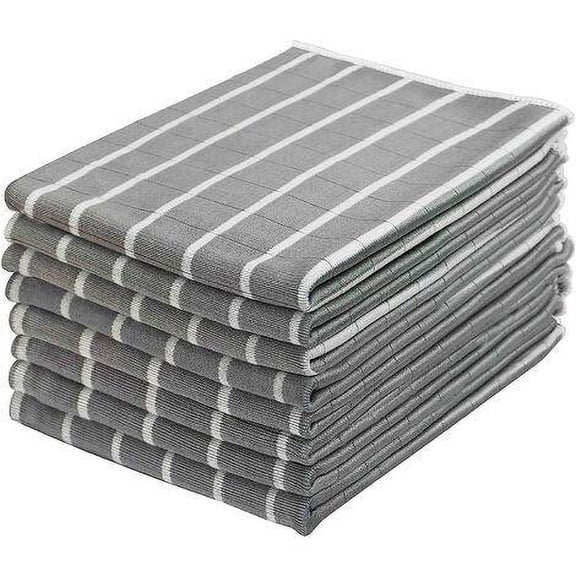 Lot De 8 Torchons De Cuisine En Microfibre De Bambou - Chiffon De Nettoyage Absorbant Et Non Pelucheux - Pour Verre, Fenêtre Et Acier Inoxydable, 40 X 50 Cm (Gris) Bf
