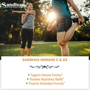 Sandhu's High Strength Immune C & D3 Supplement Capsules, Complete Immune Support, 1000mg, 180 Ct