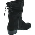 thumbnail image 5 of Delicious Kimmy Women's Faux Suede Stretchy Open Toe Open Back Over The Knee Block Chunky Heel Boot, 5 of 7