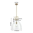 thumbnail image 5 of Innovations Lighting 411-1SL-BB-G412-14CL Newton Bell 14" Wide Pendant - Brass, 5 of 7
