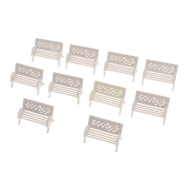 VONKY Train Railroad Diorama Park Bench for DIY Sand Table Model 1:75 white B