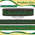 thumbnail image 2 of 2 cintas jacquard bohemias de 15 yardas (13,7 m) cada una, de 1 pulgada (2,5 cm) de ancho, color verde mar medio, estilo étnico, bordadas, de poliéster., 2 of 5