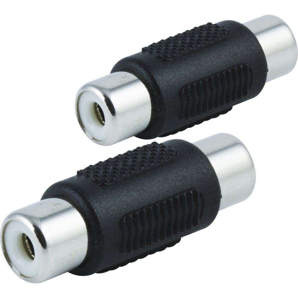 onn. Audio/Video RCA Extension Adapters, For RCA Cables, 2 Pack