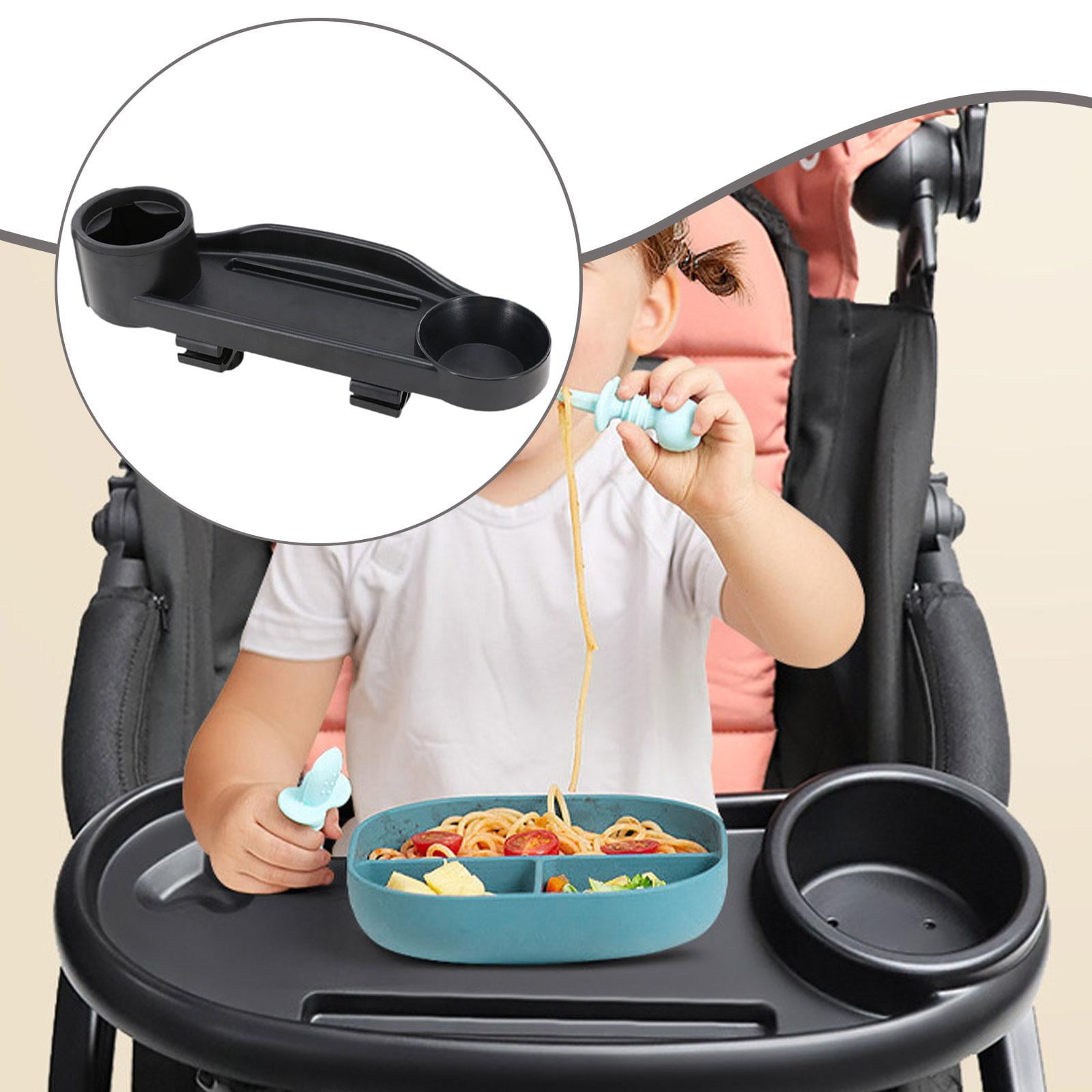 Stroller Tray Baby Snack Tray Bottle Holder ABS Plastic Spacious Design for Toddler and Kids Strollers